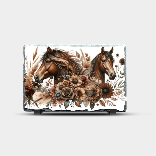 Horses Design 2 Printed Rock Slate