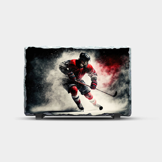 Ice Hockey Design Printed Rock Slate