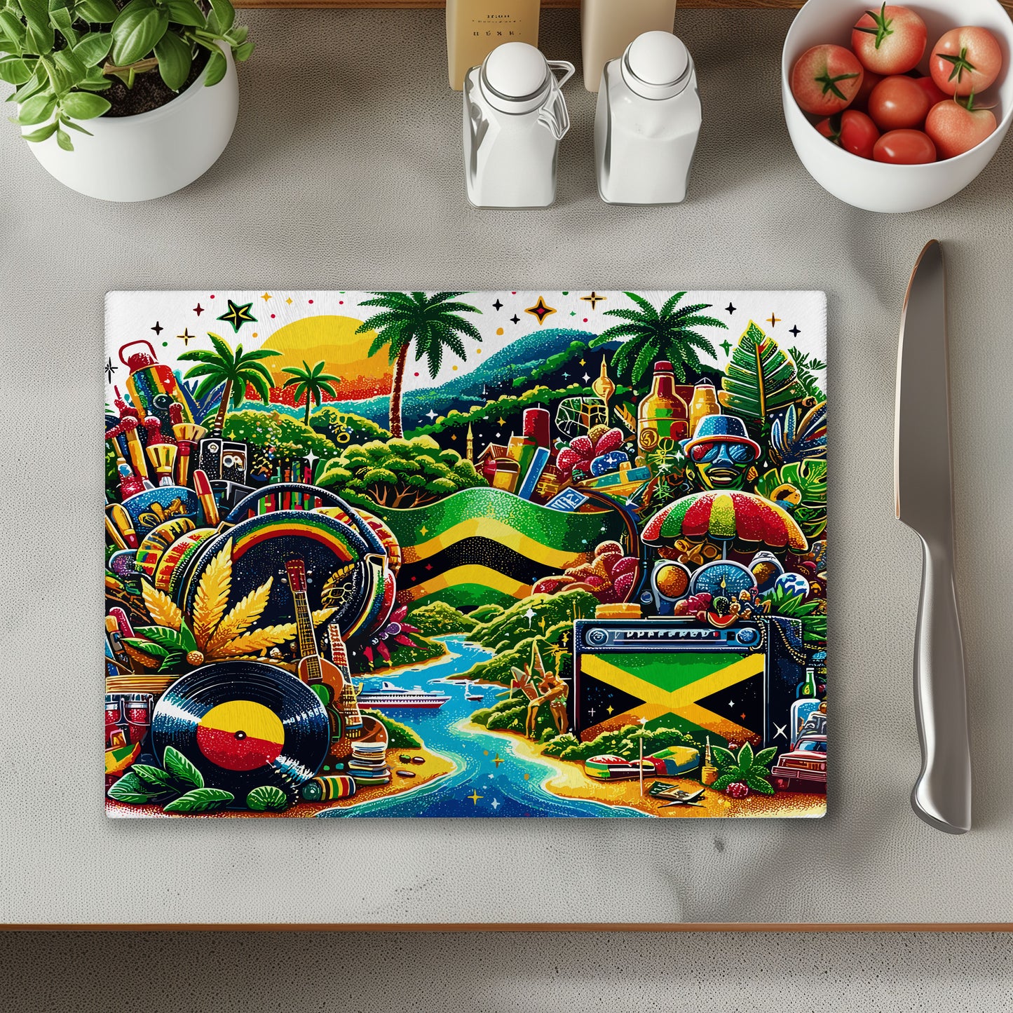Jamaica Glass Chopping Cutting Board