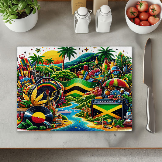 Jamaica Glass Chopping Cutting Board