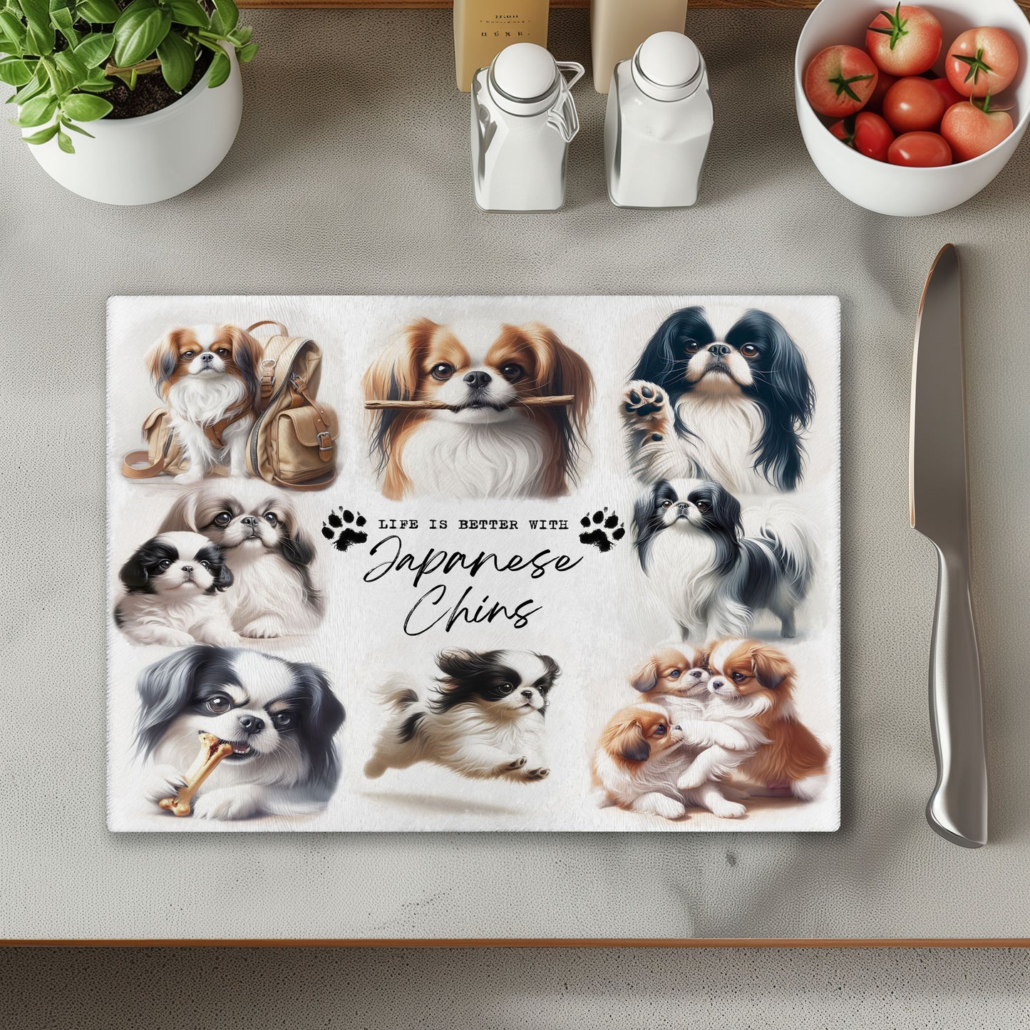 Japanese Chin Dog Life is Better with Chopping Cutting Board or Coaster