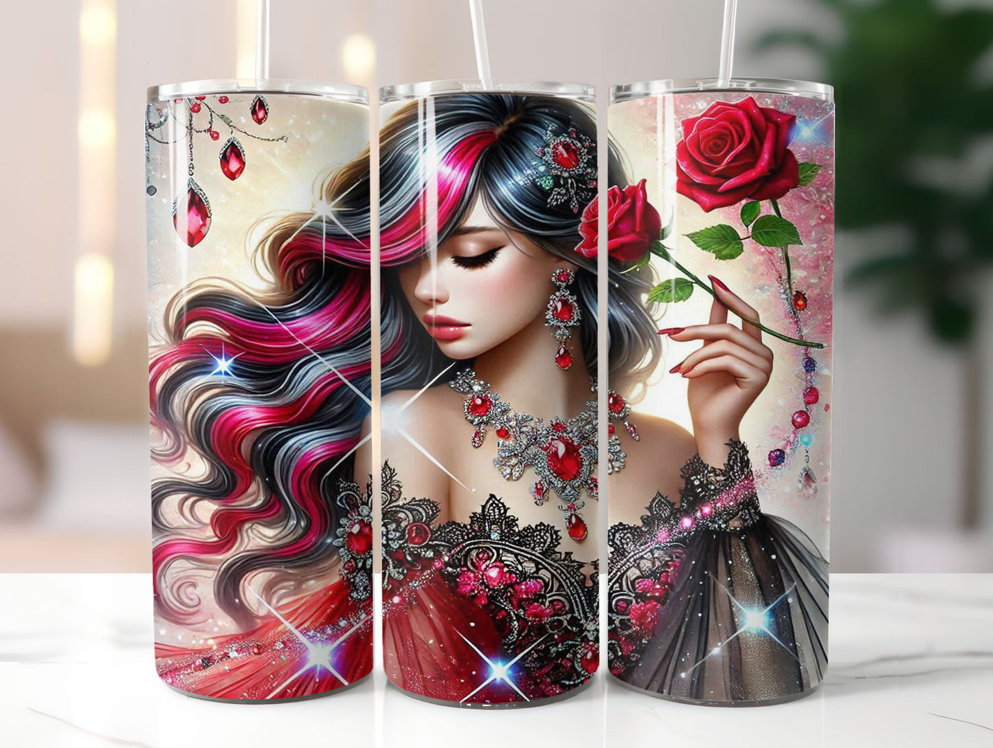 Jewelled Woman 10 Design 20oz Tumbler