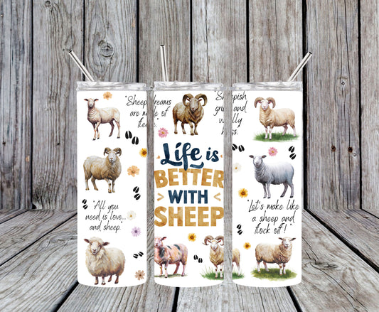 Life is Better with Sheep 20oz Tumbler