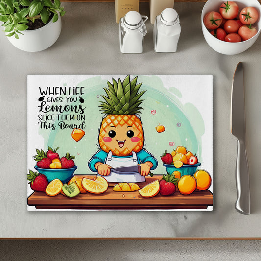 Lemons Glass Chopping Cutting Board