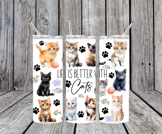 Life is Better with Cats 20oz Tumbler