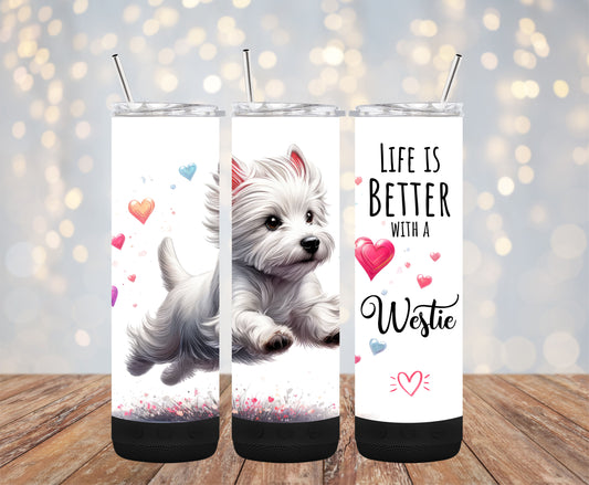 Life Is Better with a Westie 20oz Bluetooth Speaker Tumbler