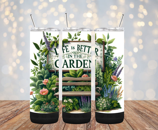 Life is Better in the Garden 20oz Bluetooth Speaker Tumbler
