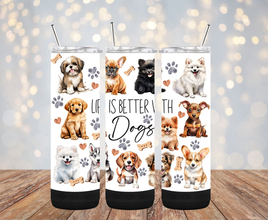 Life is Better with Dogs 20oz Bluetooth Speaker Tumbler