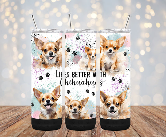 Life Is Better with a Chihuahua 20oz Bluetooth Speaker Tumbler