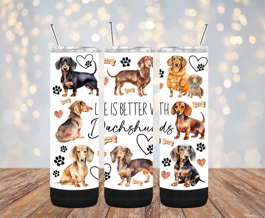 Life is Better with Dachshunds 20oz Bluetooth Speaker Tumbler