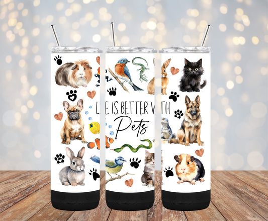 Life is Better with Pets 20oz Bluetooth Speaker Tumbler