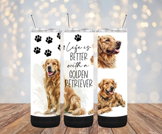 Life Golden Retrievers 20oz Bluetooth Speaker Tumbler