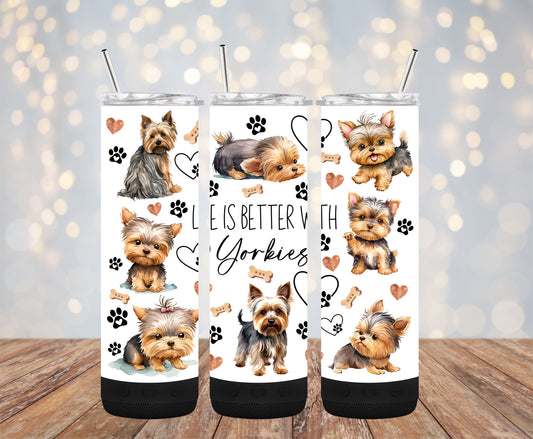 Life is Better with Yorkies 20oz Bluetooth Speaker Tumbler