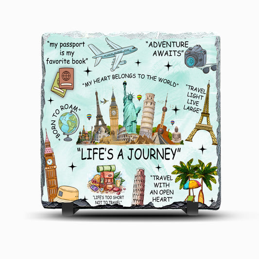 Life is a Journey Design Printed Rock Slate