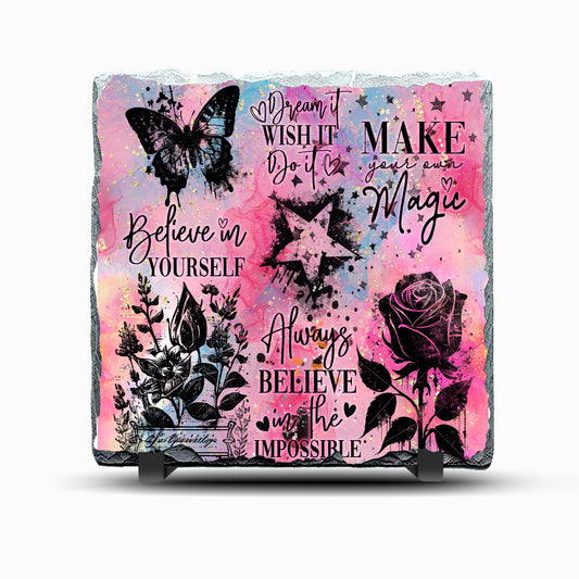 Make Magic Positivity Design Printed Rock Slate