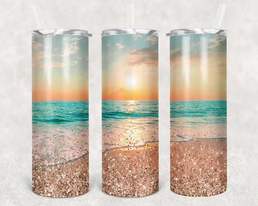 Glitter Beach 20oz Tumbler