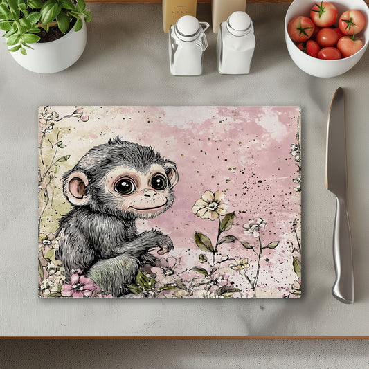 Monkey Glass Chopping Cutting Board