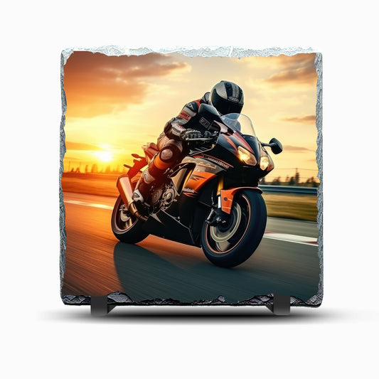 Motorbike Design 1 Printed Rock Slate