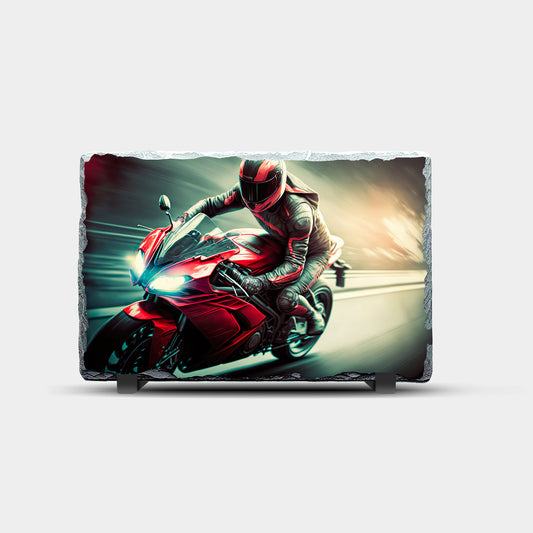 Motorbike Design 2 Printed Rock Slate