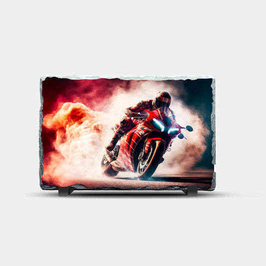 Motorbike Design 3 Printed Rock Slate