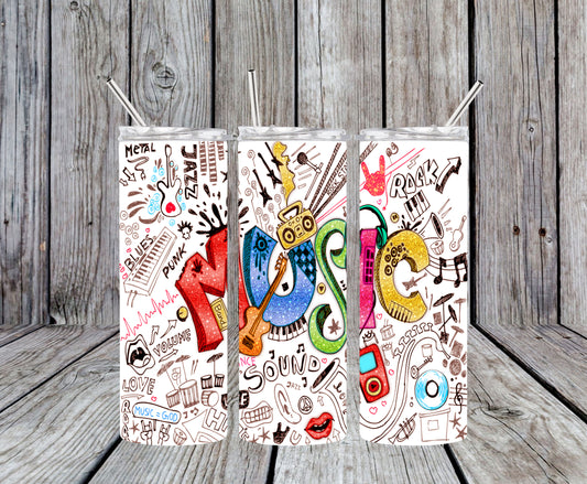 Music Words 20oz Tumbler