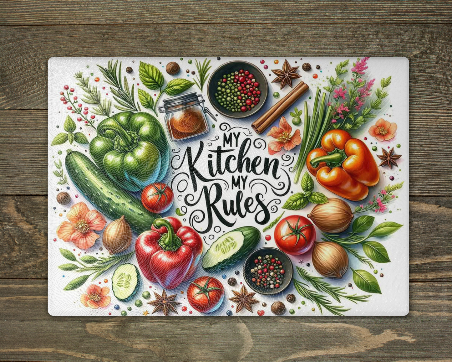 My Kitchen, My Rules Chopping Cutting Board