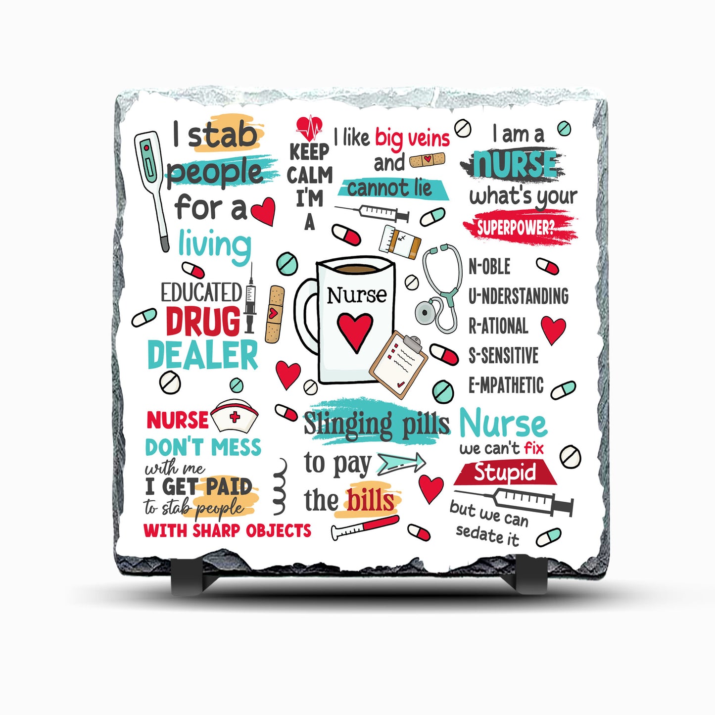 Nurse Design 2 Printed Rock Slate
