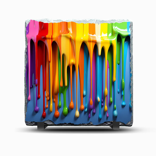 Paint Drips Design Printed Rock Slate