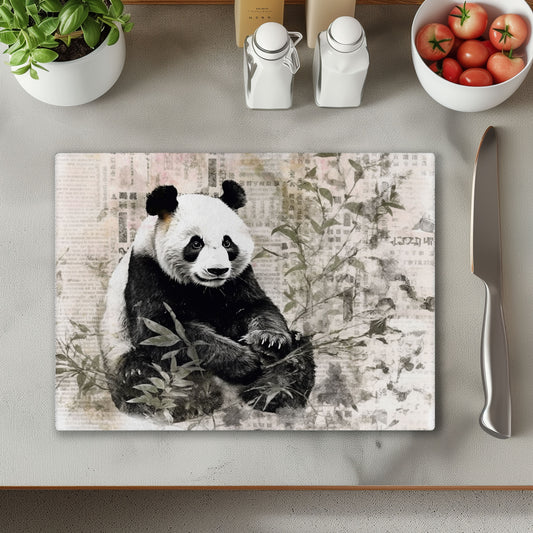Panda Glass Chopping Cutting Board