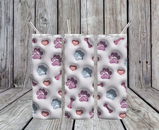 Paws 3D Effect 20oz Tumbler