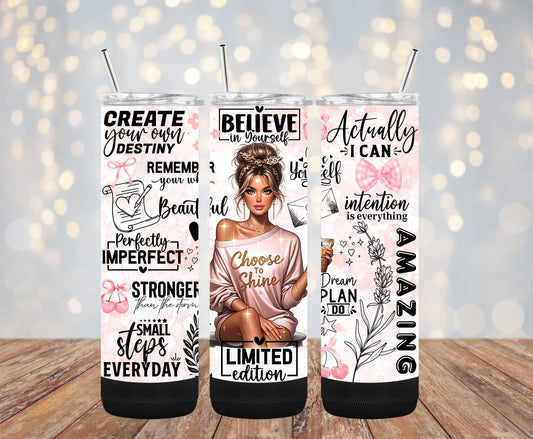 Pink Believe 20oz Bluetooth Speaker Tumbler