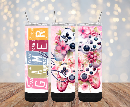 Pink Gamer 20oz Bluetooth Speaker Tumbler