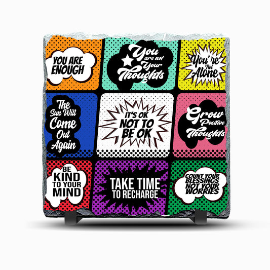 Positivity Mental Health Design Printed Rock Slate