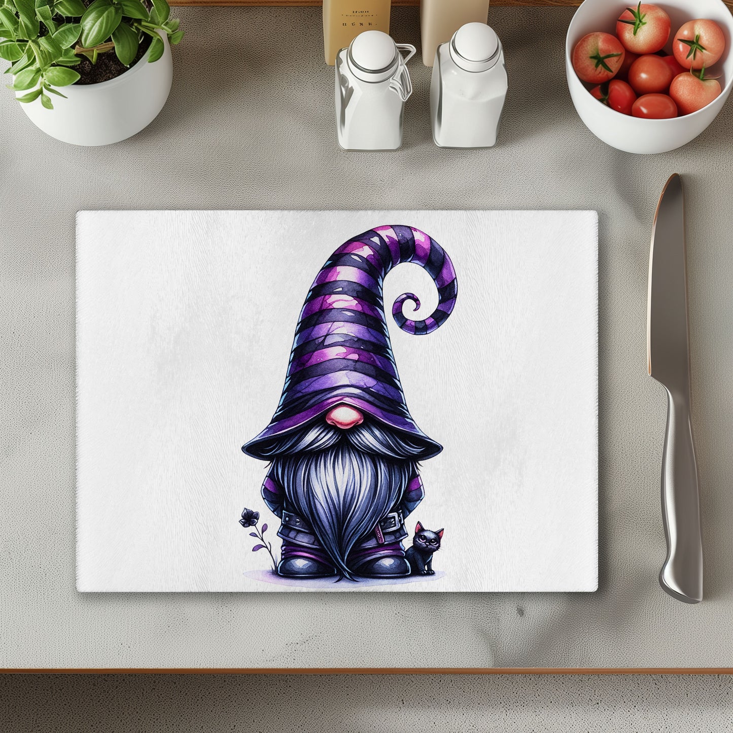 Purple Gonk Cats Chopping Cutting Board or Coaster