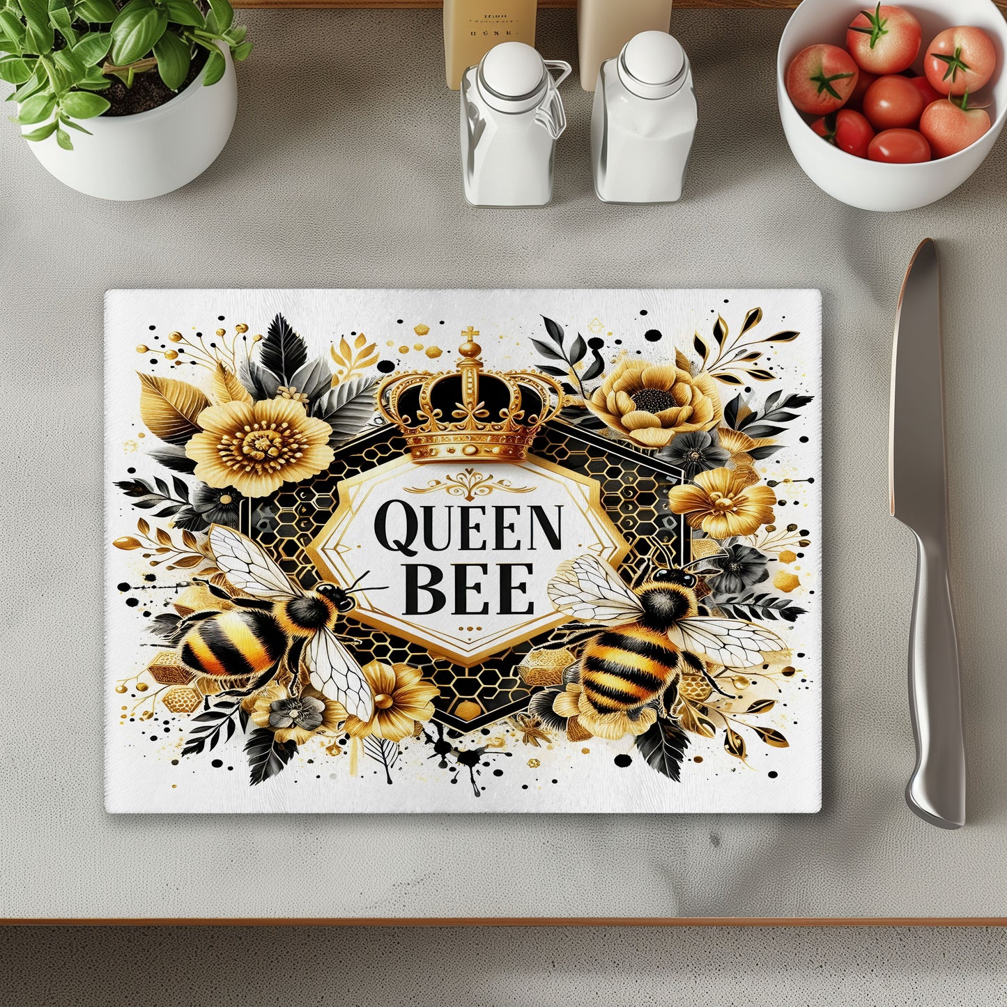 Queen Bee Chopping Cutting Board or Coaster