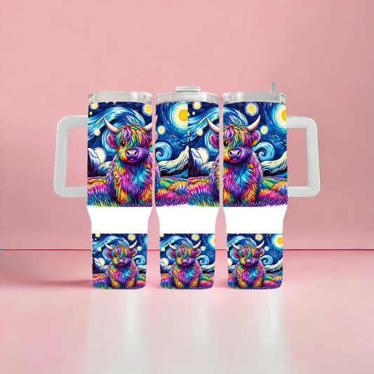 Highland Cow Stars 40oz Tumbler