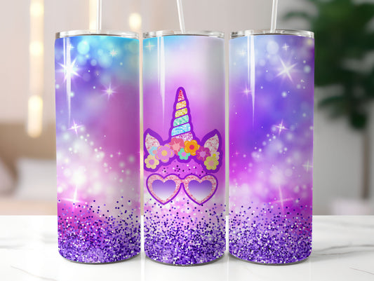 Unicorn Rainbow Glasses 20oz Tumbler