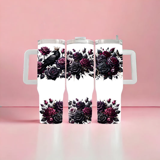 Raven and Flowers 40oz Tumbler