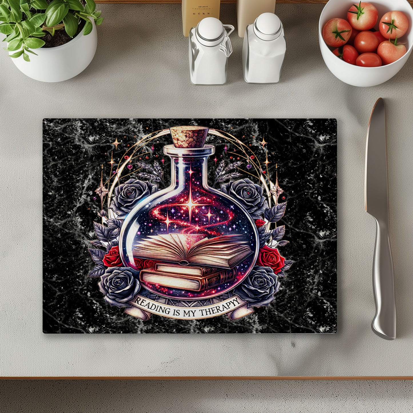 Reading Therapy 2 Chopping Cutting Board or Coaster