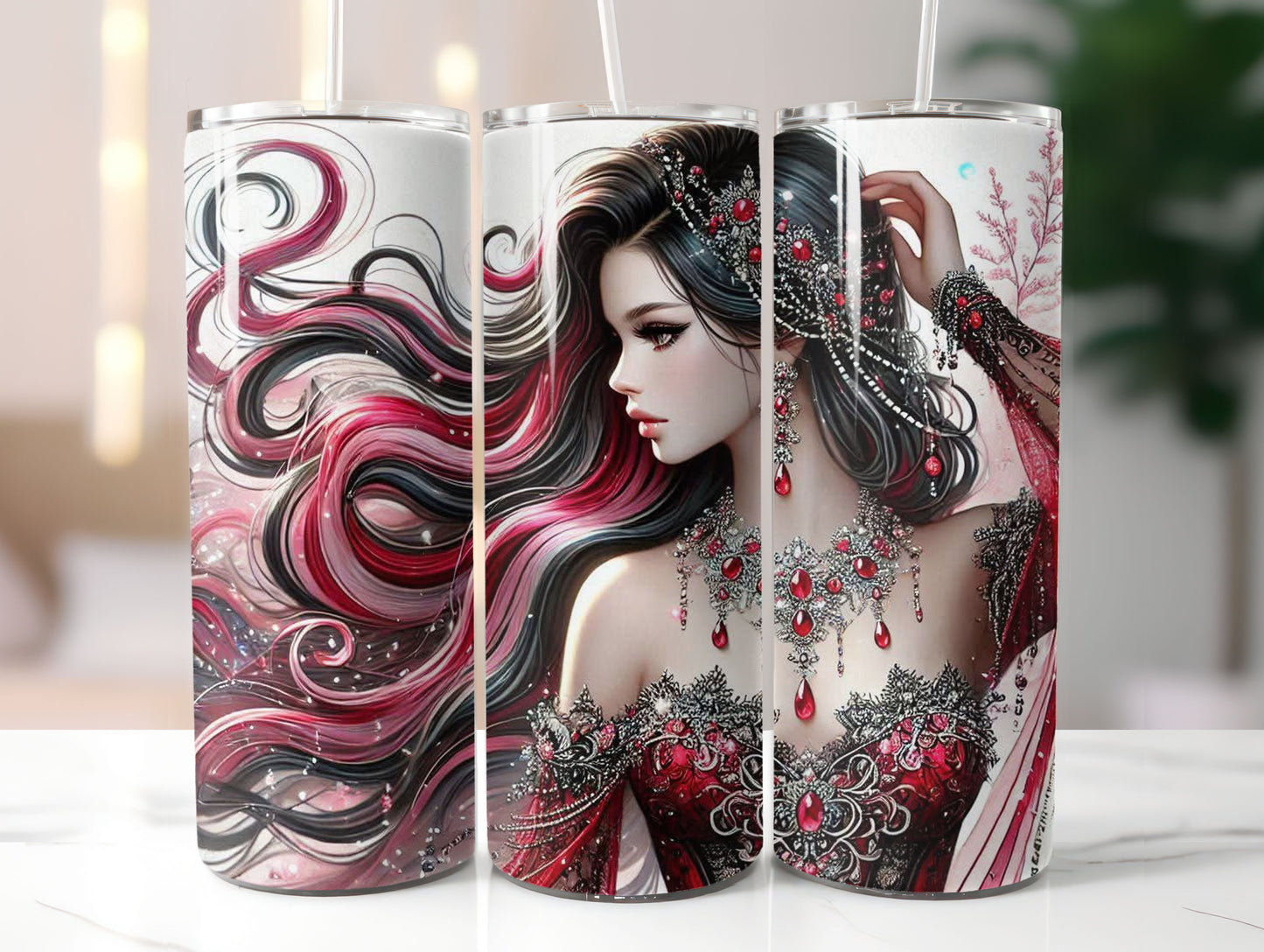 Red Hair Woman 2 Design 20oz Tumbler