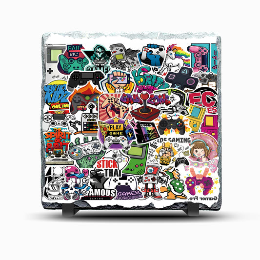 Retro Gamer Design Printed Rock Slate