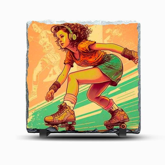Roller Skate Design Printed Rock Slate