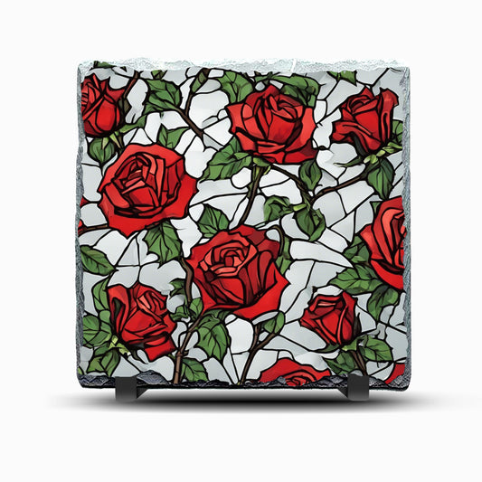 Roses Design Printed Rock Slate