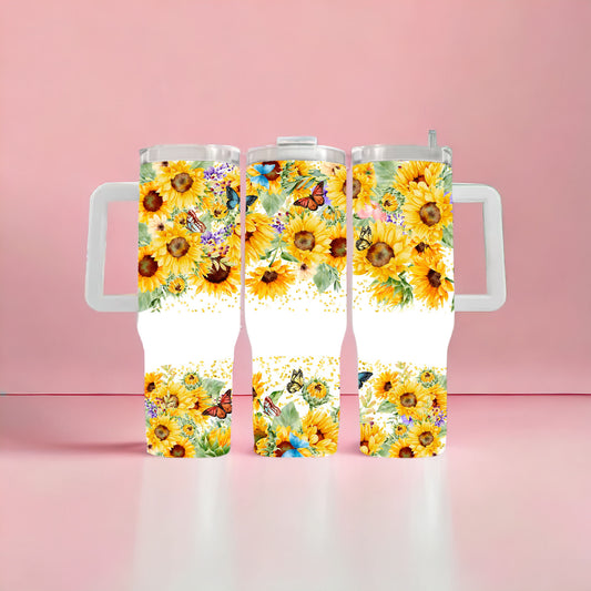Sunflowers and Butterflies 40oz Tumbler
