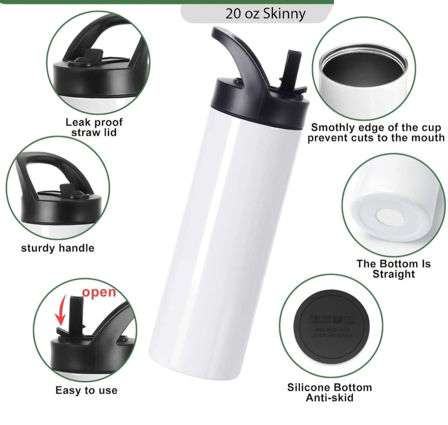 20oz Custom Printed Tumbler with Flip Lid