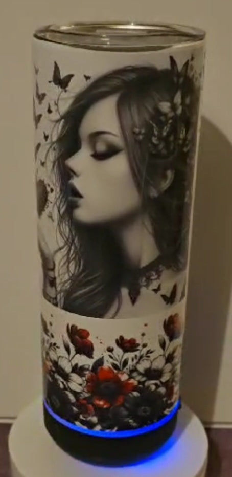 Girl Hearts and Butterflies 20oz Bluetooth Speaker Tumbler