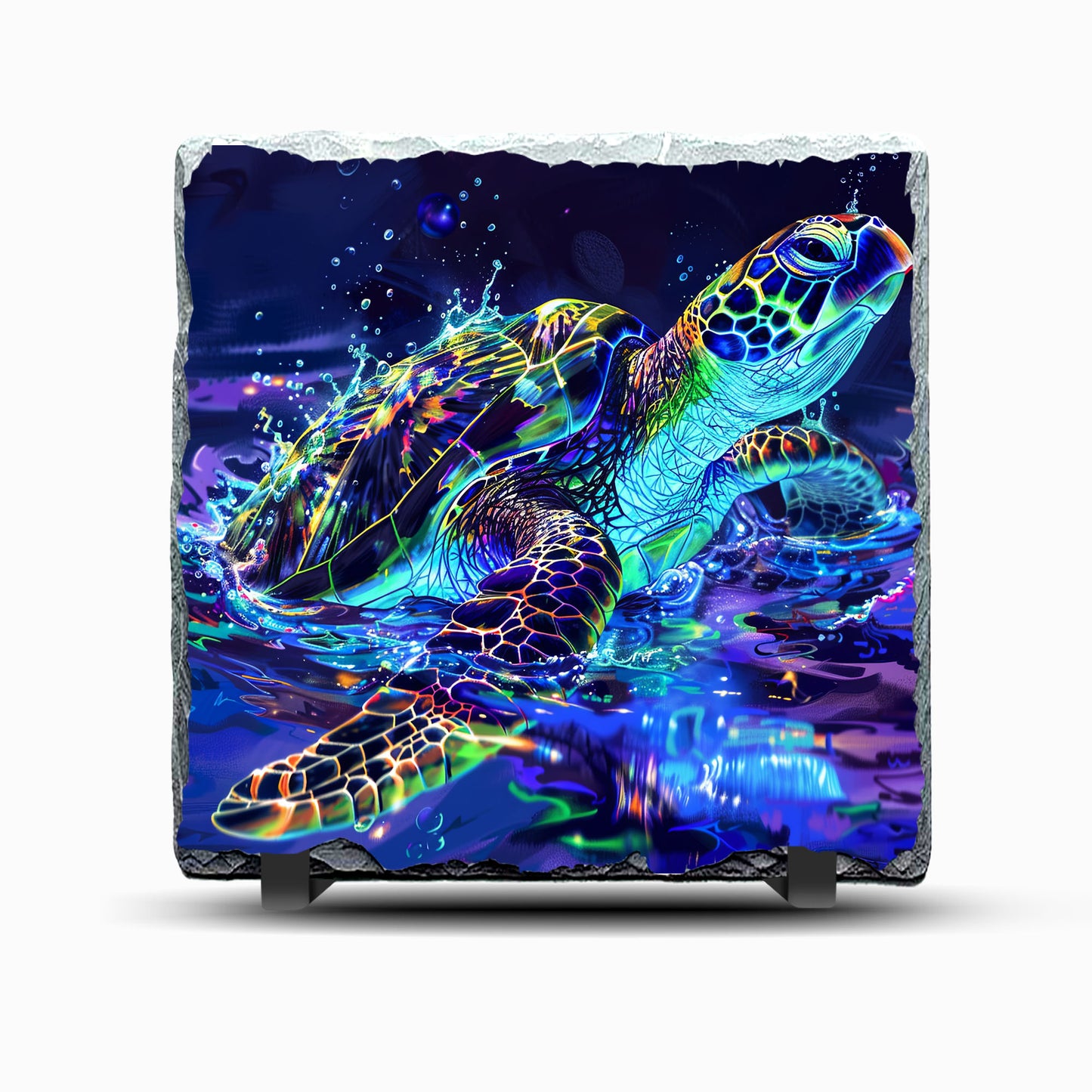 Sea Turtle Design Printed Rock Slate