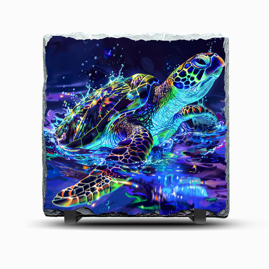 Sea Turtle Design Printed Rock Slate