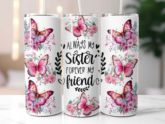 Sisters with Pink Butterflies 20oz Tumbler