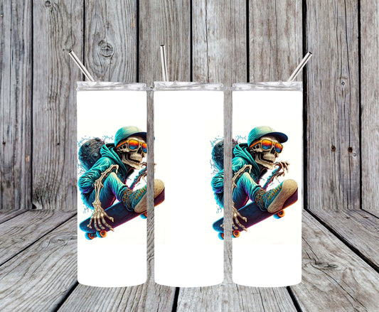 Skeleton Skateboard 20oz Tumbler